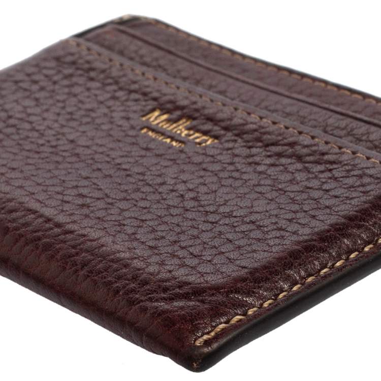 Pre Owned Mulberry Brown Leather Card Holder