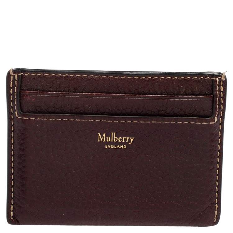 Pre Owned Mulberry Brown Leather Card Holder