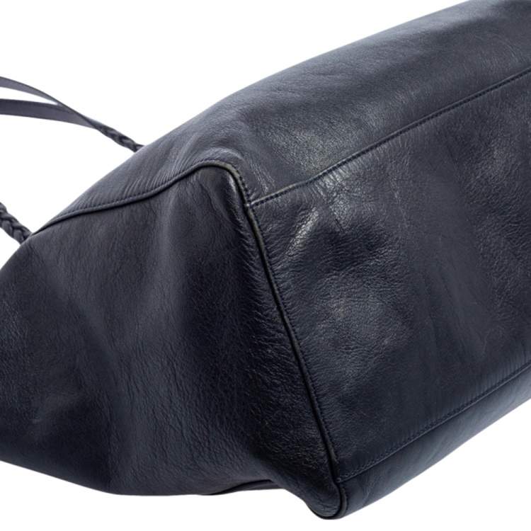 Pre Owned Mulberry Navy Blue Leather Large Dorset Shopper Tote 
