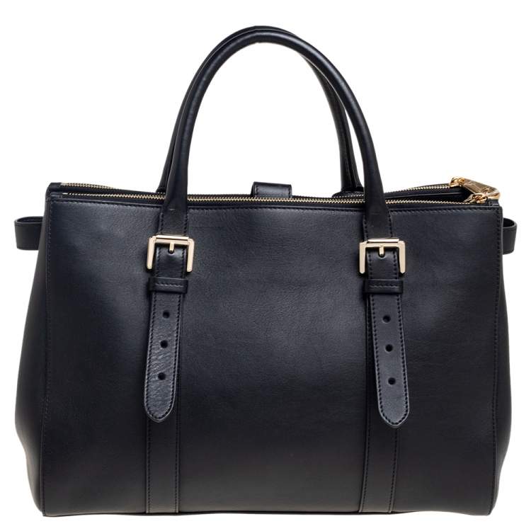 Pre Owned Mulberry Black Leather Bayswater Tote