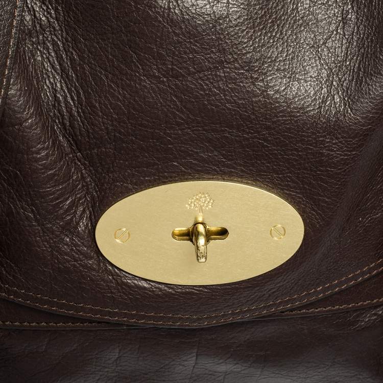 Pre Owned Mulberry Dark Brown Leather Oversized Alexa Top Handle Bag