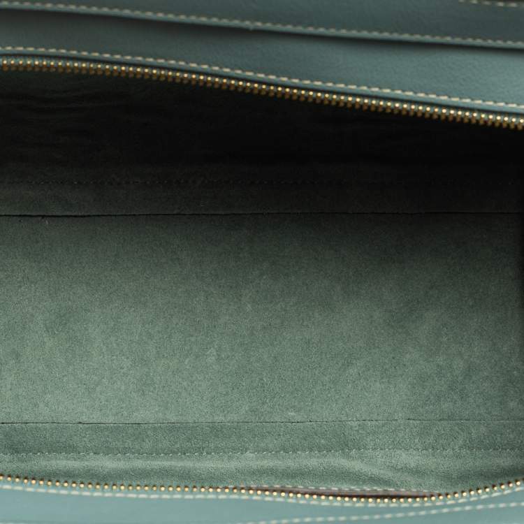 Pre Owned Mulberry Pale Blue Leather Small Zipped Bayswater Tote