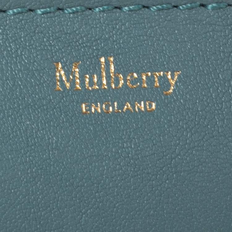 Pre Owned Mulberry Stone Blue Leather Medium Amberley Wallet