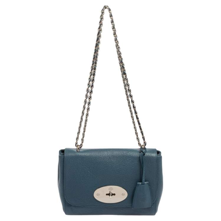 Pre Owned Mulberry Blue Leather Small Lily Shoulder Bag