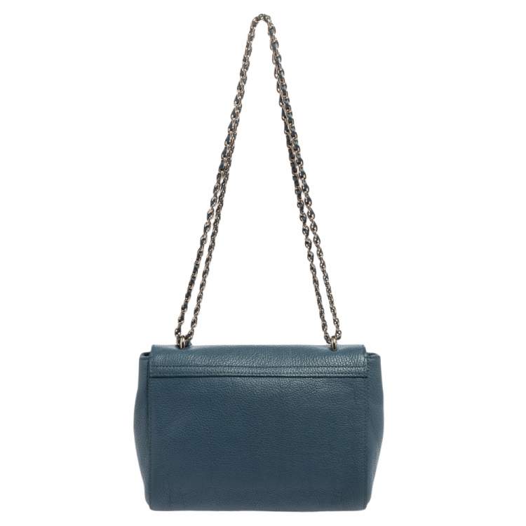 Pre Owned Mulberry Blue Leather Small Lily Shoulder Bag