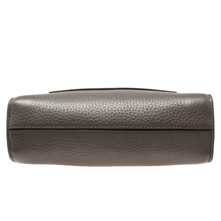 Pre Owned Mulberry Grey Grained Leather Antony Messenger Bag