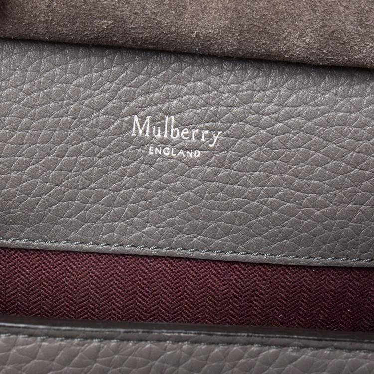 Pre Owned Mulberry Grey Grained Leather Antony Messenger Bag