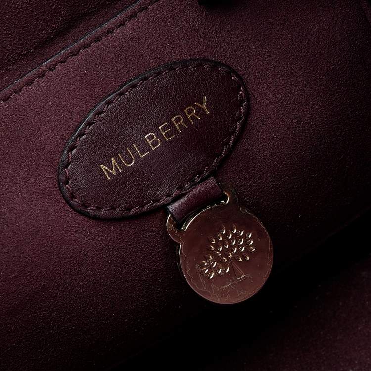 Pre Owned Mulberry Burgundy Python Embossed And Leather Small Willow Tote