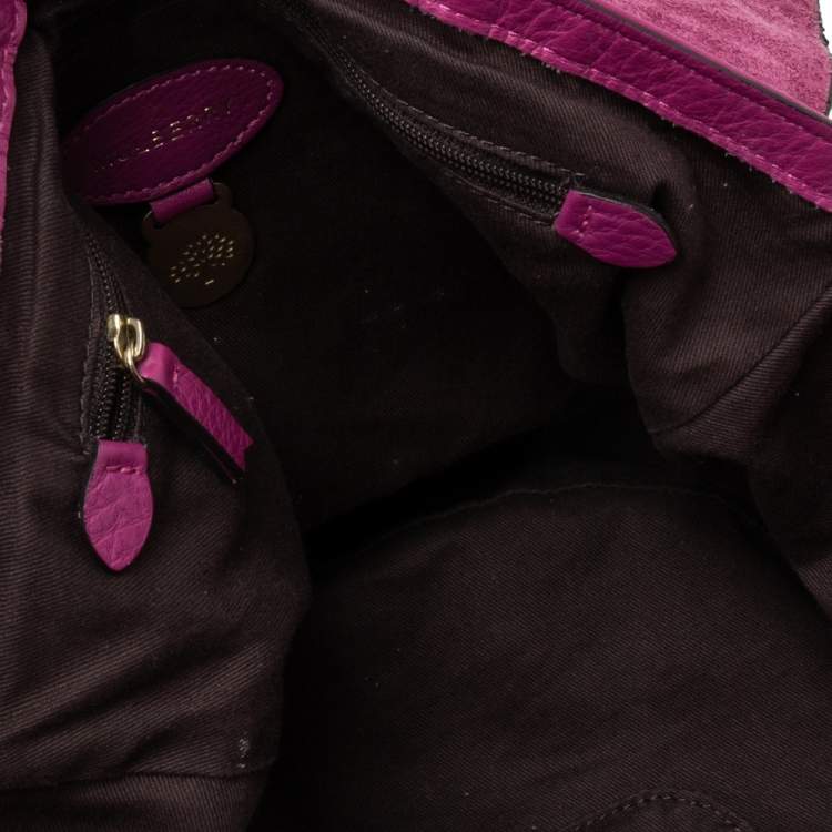 Pre Owned Mulberry Dark Pink Pebbled Leather Effie Hobo