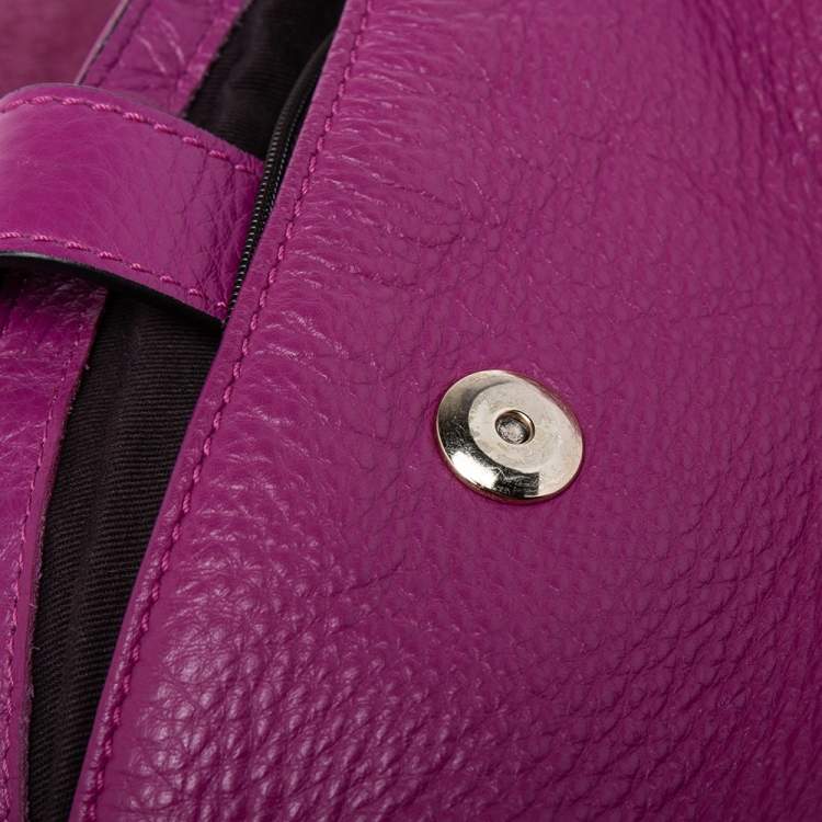 Pre Owned Mulberry Dark Pink Pebbled Leather Effie Hobo
