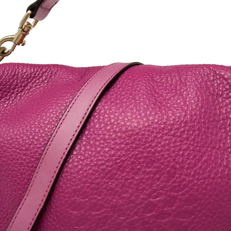 Pre Owned Mulberry Dark Pink Pebbled Leather Effie Hobo