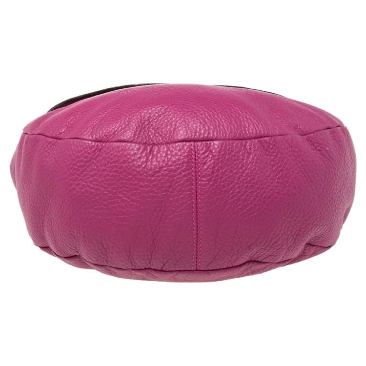 Pre Owned Mulberry Dark Pink Pebbled Leather Effie Hobo