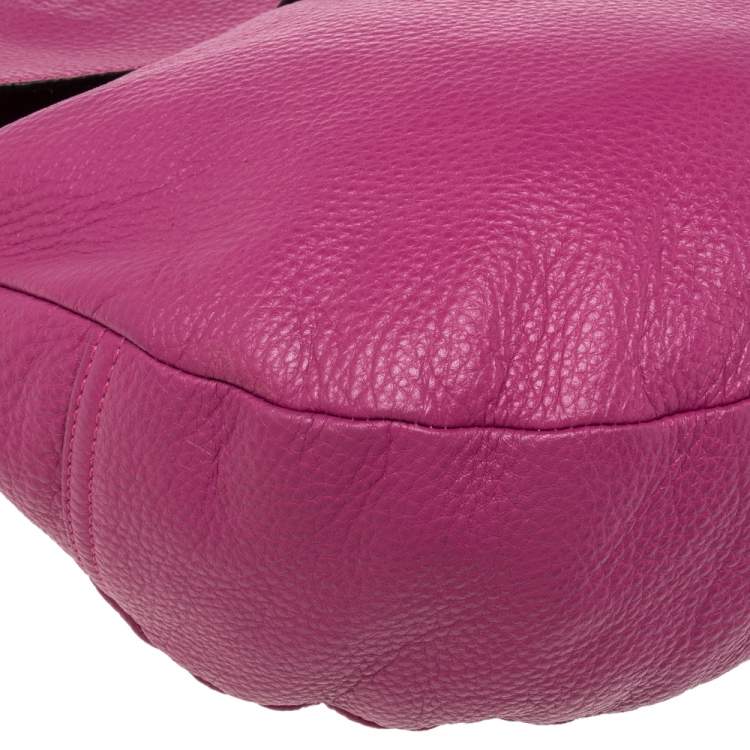 Pre Owned Mulberry Dark Pink Pebbled Leather Effie Hobo