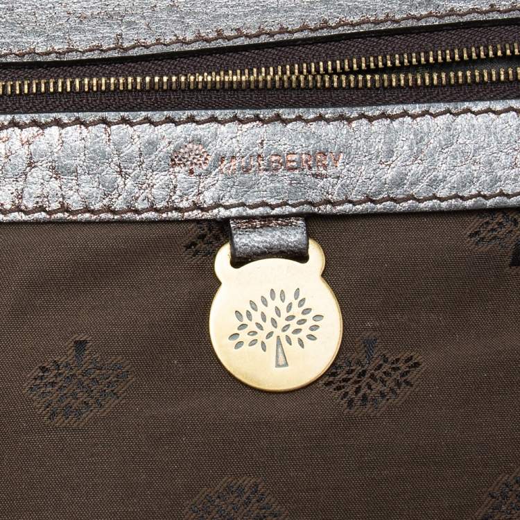 Pre Owned Mulberry Metallic Grey Leather Shoulder Bag