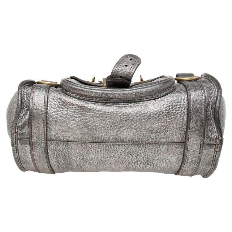 Pre Owned Mulberry Metallic Grey Leather Shoulder Bag
