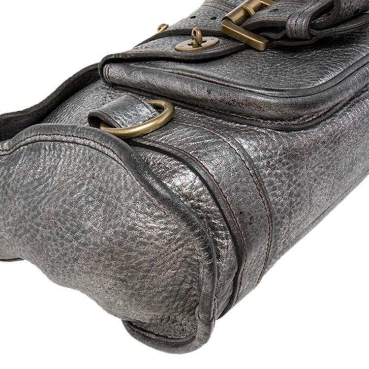 Pre Owned Mulberry Metallic Grey Leather Shoulder Bag