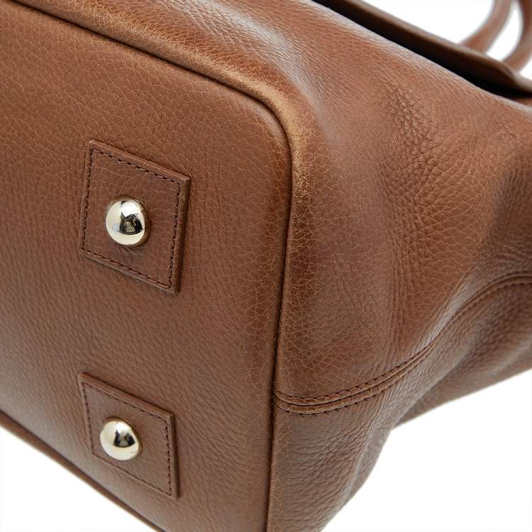 مملوكة مسبقًا Mulberry Brown Leather Top Zip Satchel
