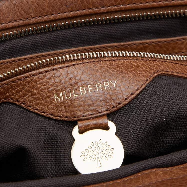 مملوكة مسبقًا Mulberry Brown Leather Top Zip Satchel