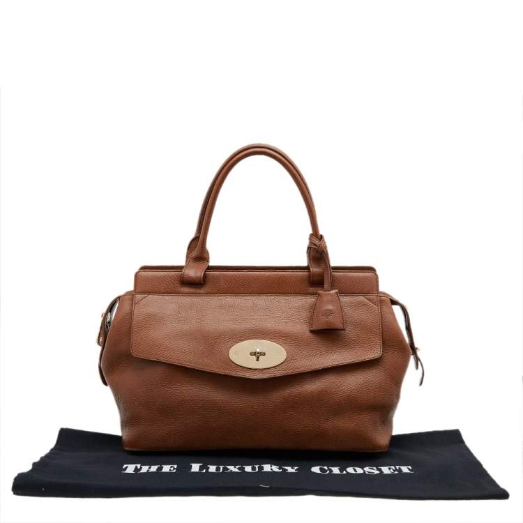 مملوكة مسبقًا Mulberry Brown Leather Top Zip Satchel