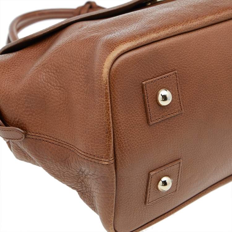 مملوكة مسبقًا Mulberry Brown Leather Top Zip Satchel