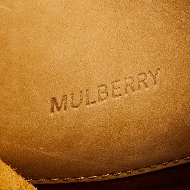 مملوكة مسبقًا Mulberry Mustard Nubuck Leather Mini Cookie Crossbody Bag