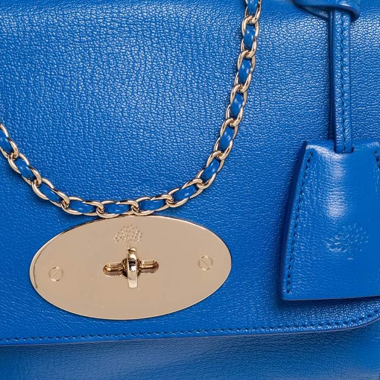 Pre Owned Mulberry Blue Leather Darley Small Shoulder Bag