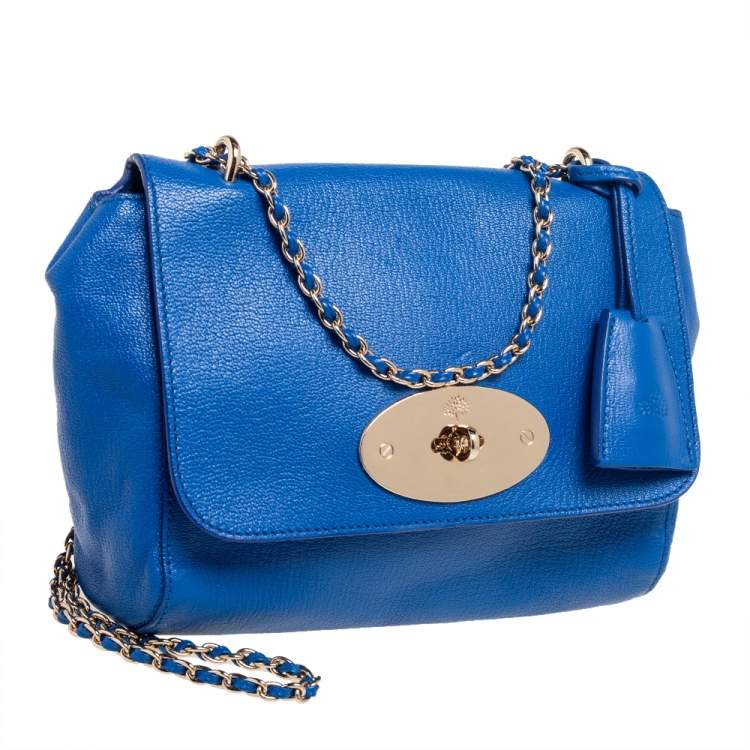 Pre Owned Mulberry Blue Leather Darley Small Shoulder Bag