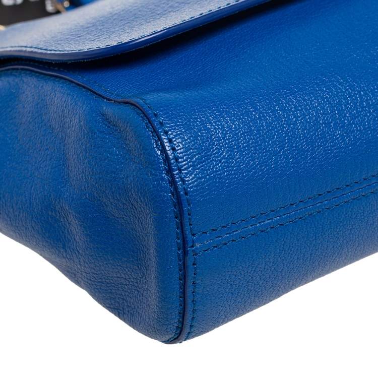 Pre Owned Mulberry Blue Leather Darley Small Shoulder Bag