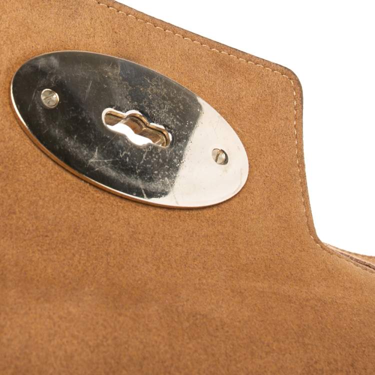 Pre Owned Mulberry Tan Croc Embossed Leather Bayswater Satchel