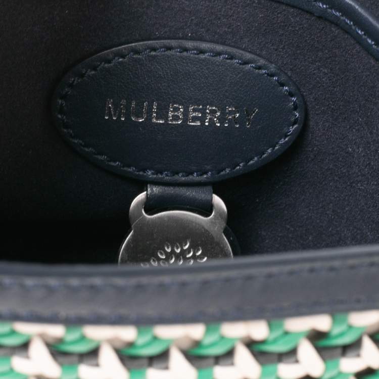 Pre Owned Mulberry Multicolor Leather Woven Delphie Duo Flap Shoulder Bag