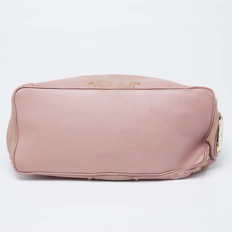 Pre Owned Mulberry Pink Leather Drawstring Shoulder Bag