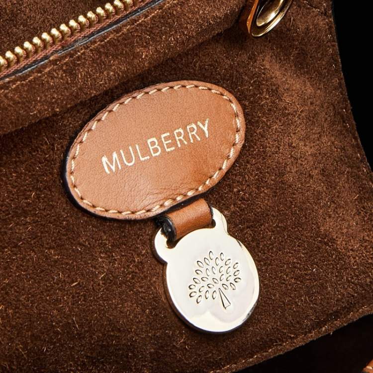 Pre Owned Mulberry Brown Leather Cookie Bayswater Satchel