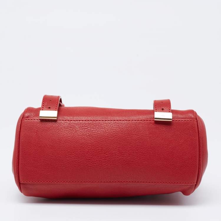 Pre Owned Mulberry Red Leather Mini Alexa Top Handle Bag