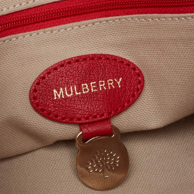 Pre Owned Mulberry Red Leather Mini Alexa Top Handle Bag
