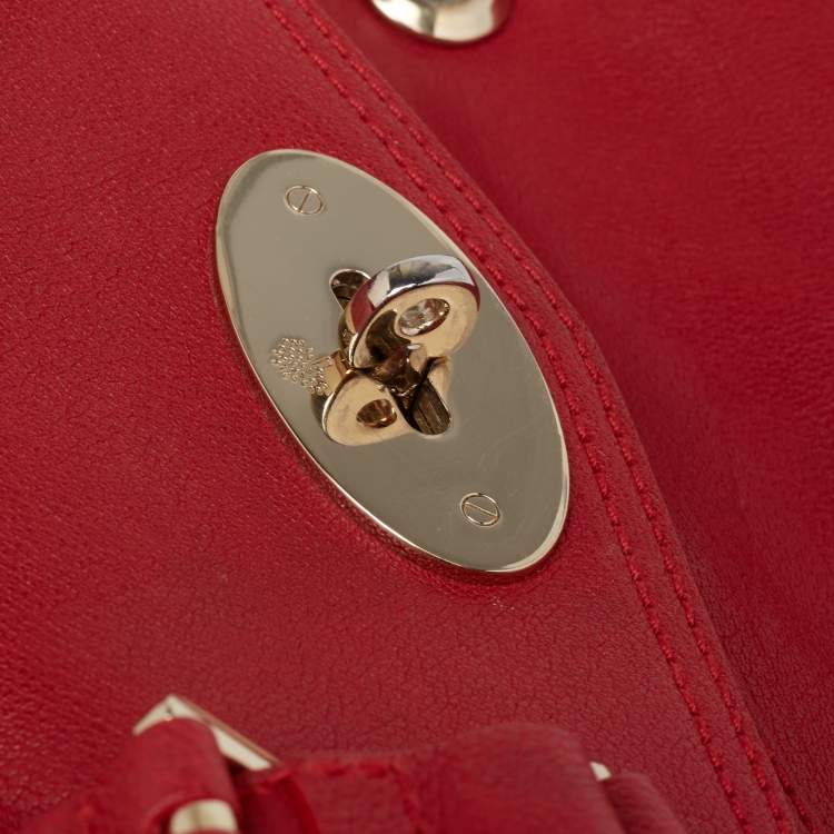 Pre Owned Mulberry Red Leather Mini Alexa Top Handle Bag