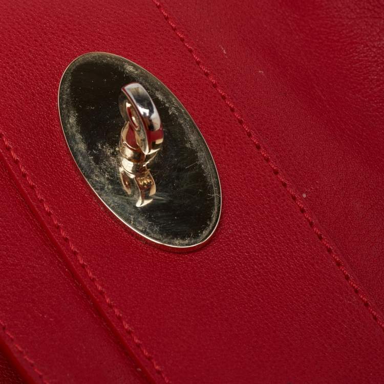 Pre Owned Mulberry Red Leather Mini Alexa Top Handle Bag