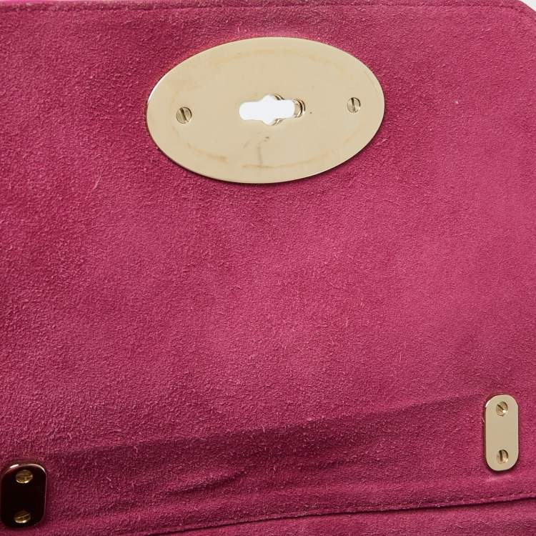 Pre Owned Mulberry Fuchsia Leather Small Lily Shoulder Bag