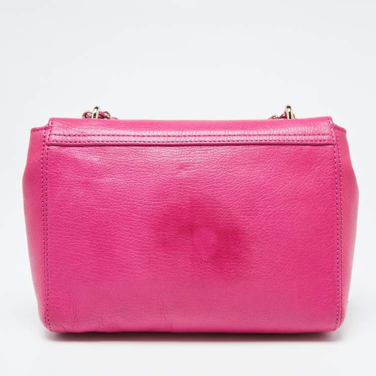 Pre Owned Mulberry Fuchsia Leather Small Lily Shoulder Bag
