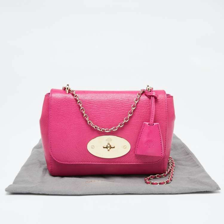 Pre Owned Mulberry Fuchsia Leather Small Lily Shoulder Bag