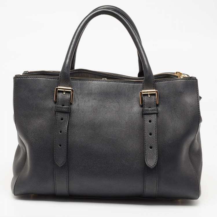 Pre Owned Mulberry Black Leather Bayswater Tote