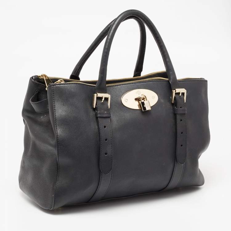 Pre Owned Mulberry Black Leather Bayswater Tote