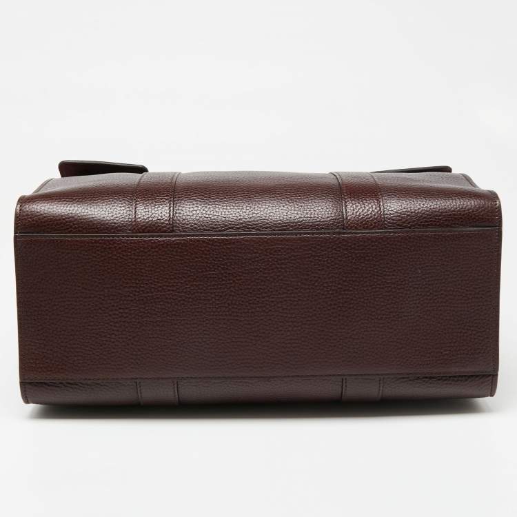 Pre Owned Mulberry Burgundy Leather Bayswater Satchel