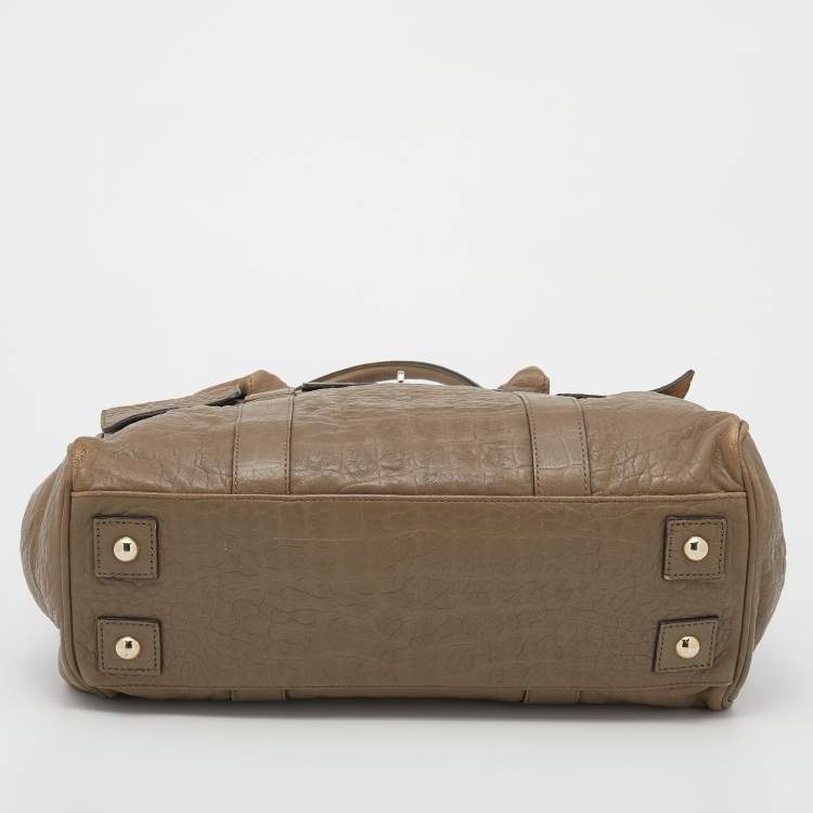 مملوكة مسبقًا Mulberry Grey Pebbled Leather Bayswater Satchel