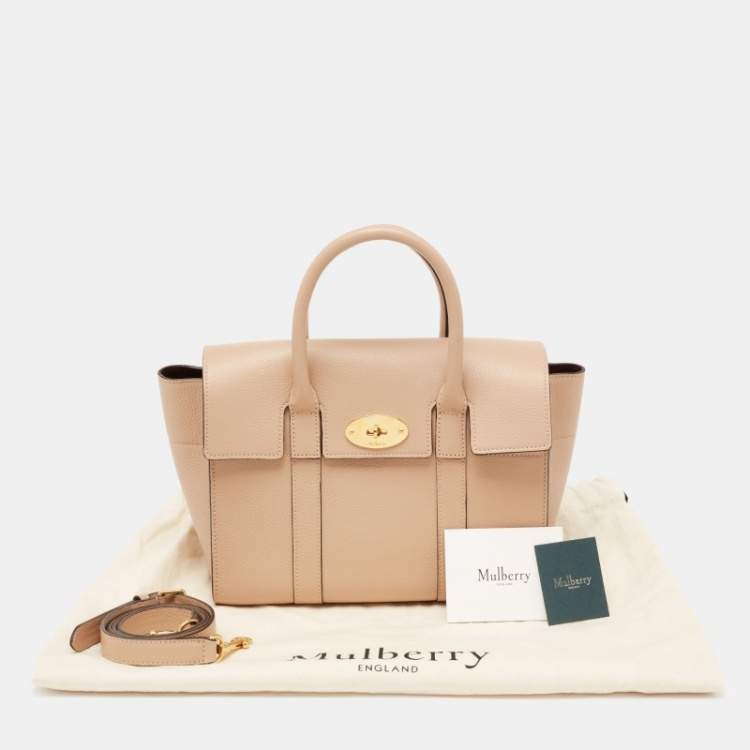 Pre Owned Mulberry Beige Leather Small Bayswater Satchel