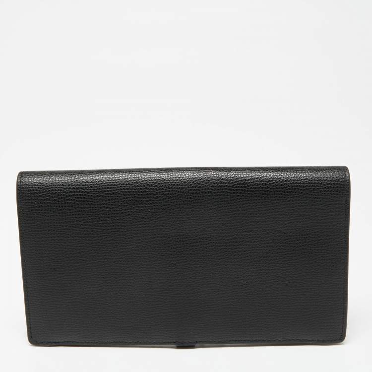 مملوكة مسبقًا Mulberry Black Leather Tree Logo Long Wallet