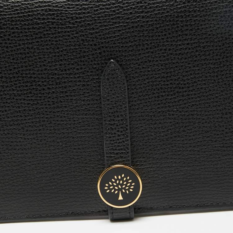 مملوكة مسبقًا Mulberry Black Leather Tree Logo Long Wallet