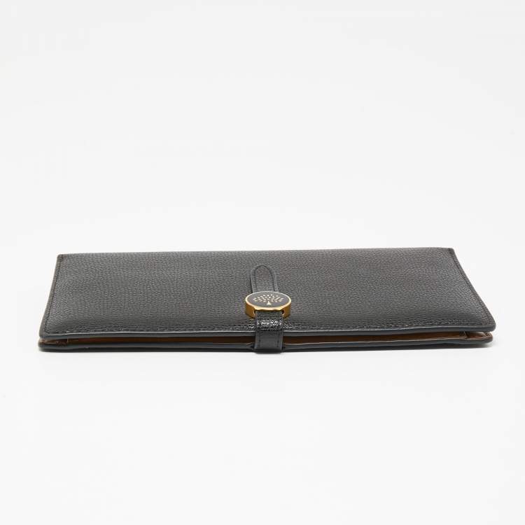 مملوكة مسبقًا Mulberry Black Leather Tree Logo Long Wallet