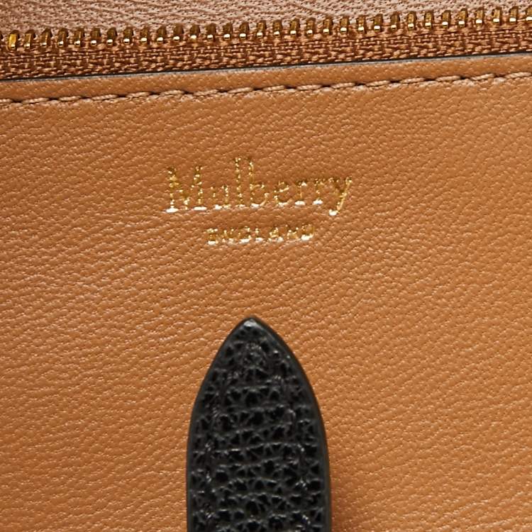 مملوكة مسبقًا Mulberry Black Leather Tree Logo Long Wallet