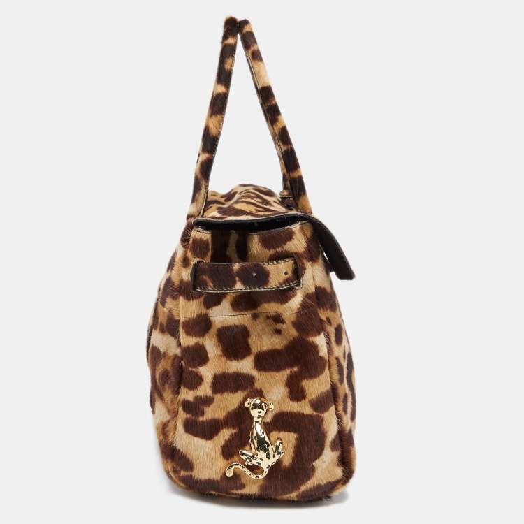مملوكة مسبقًا Mulberry Brown Leopard Print Pony Hair Bayswater Satchel