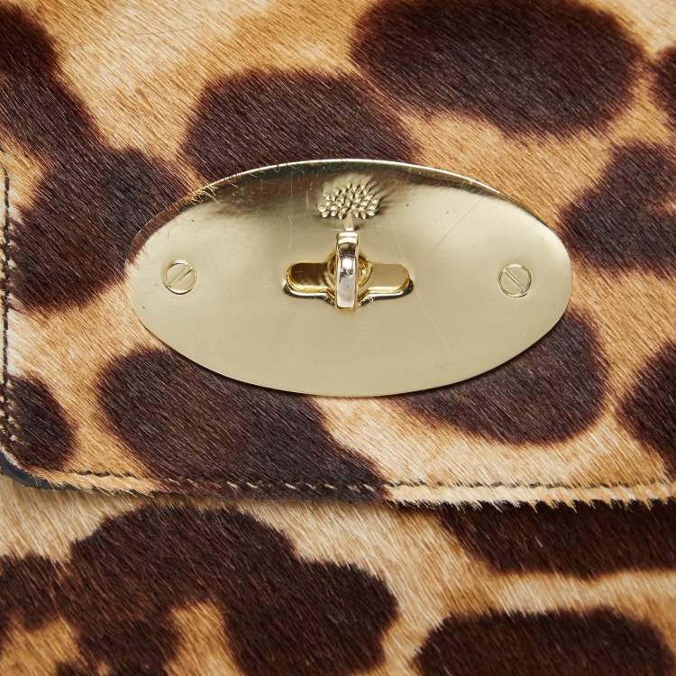 مملوكة مسبقًا Mulberry Brown Leopard Print Pony Hair Bayswater Satchel